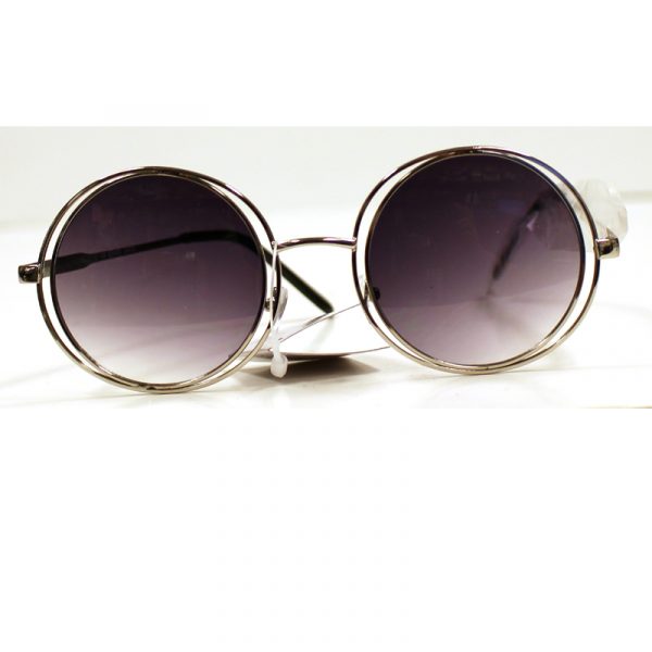 Duo Metal Round Frame Sunglasses - Gray/Silver