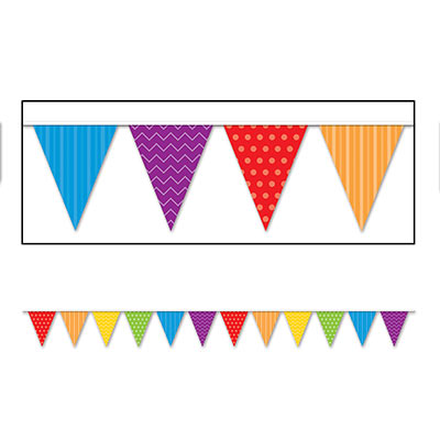 Dots and Stripes Pennant Banner