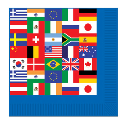 International Flag Plates and Napkins