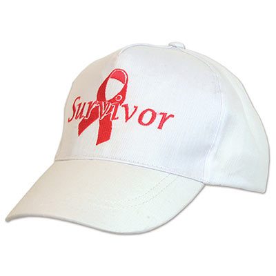 Pink Ribbon Survivor Fabric Cap - Breast Cancer Awareness