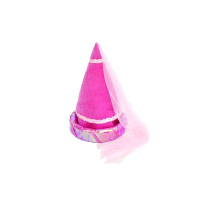 Child's Pink Shiny Brimmed Velvet Princess Hat