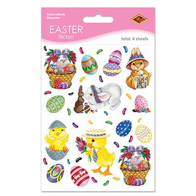 Bunny Basket and Egg Stickers