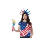 Miss Independence Red White Blue Blouse Crown and Torch