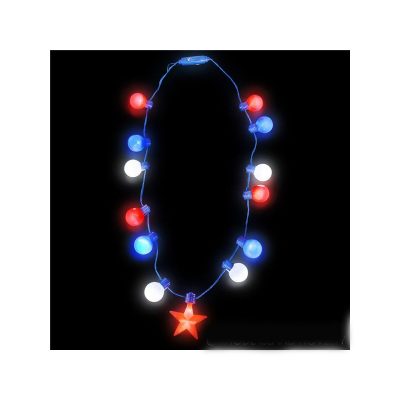 Patriotic Multi-function Light-Up Ball & Star Necklace