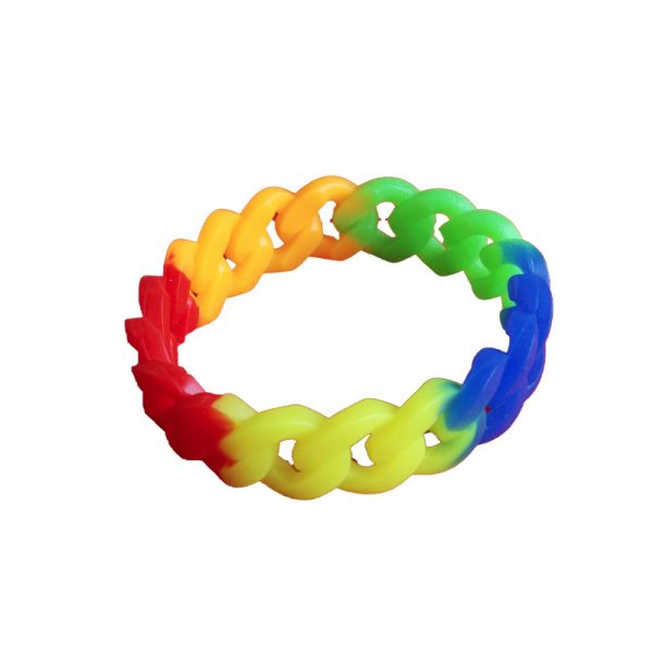 Rainbow Silicone Rubber Bracelet and Necklace
