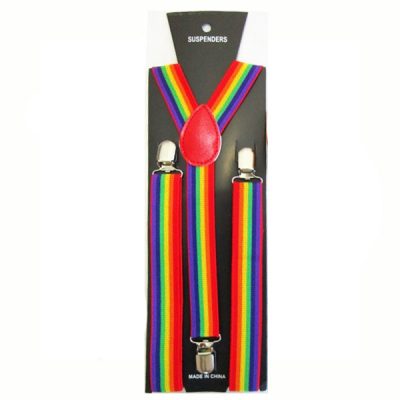 Costume Mini 1 Inch Width Rainbow Suspenders