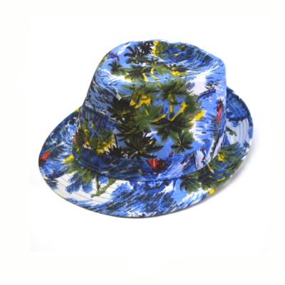 Tropical Print Polyester Fedora Hat