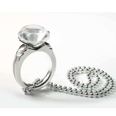 Party Bachelorette Jumbo Diamond Ring Necklace