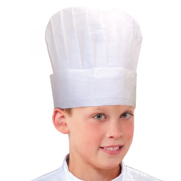 Childs White Paper Chef Hat