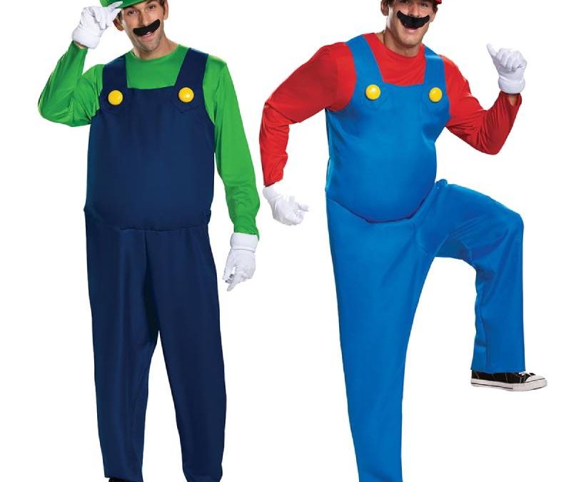 Super Mario Luigi Brothers Adult Halloween Costumes