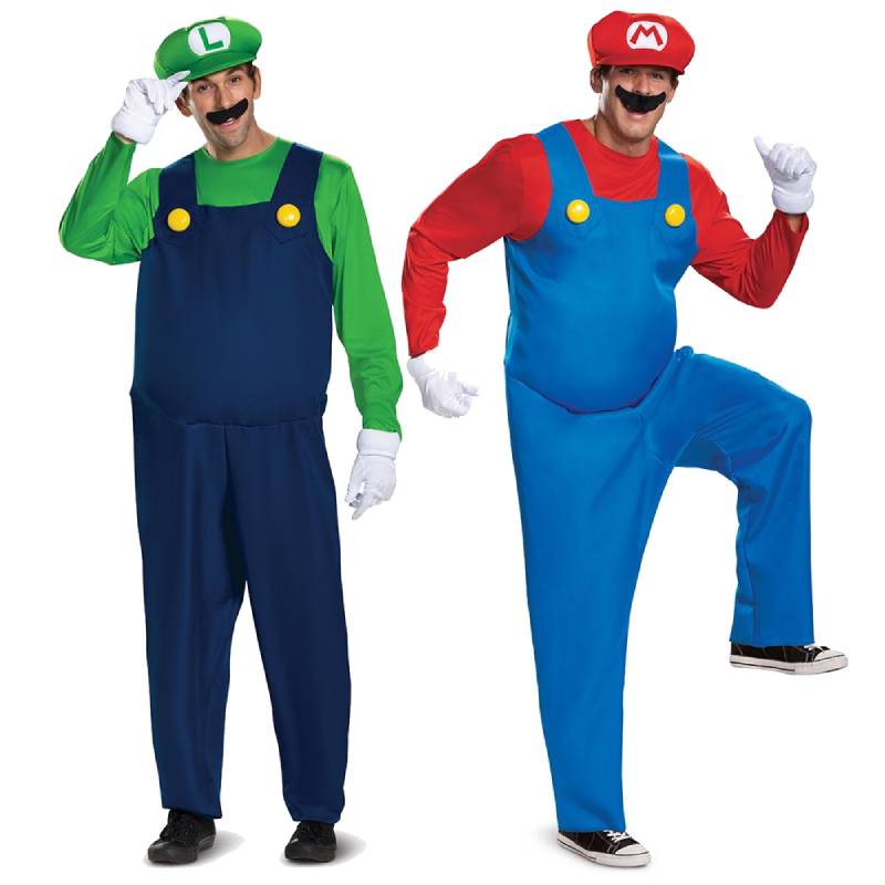 Super Mario Luigi Brothers Adult Halloween Costumes