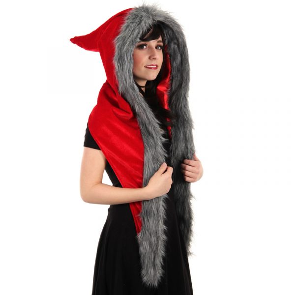 Costume Fur Trimmed Red Riding Hood