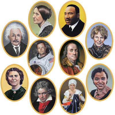 Historical faces cutouts