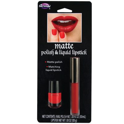 Matte Fingernail Polish and Liquid Lipstick Makeup Set