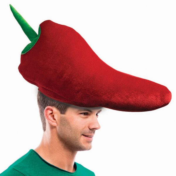 Velvet Fabric Chili Pepper Hat