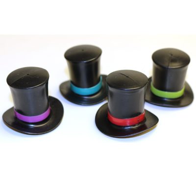 Party Plastic Black Top Hat Colored Band