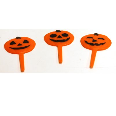 Plastic Flat Jack O Lantern Picks