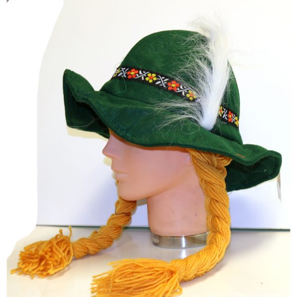 Green Soft Felt Alpine Hat Braids