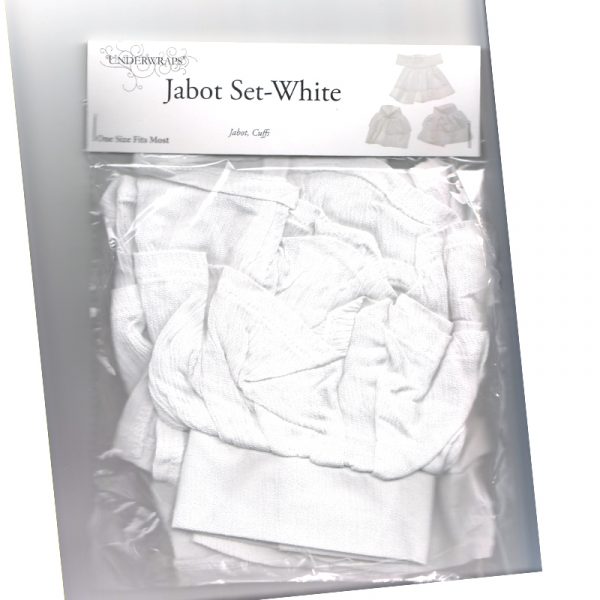 Costume White Fabric Jabot Cuffs Set