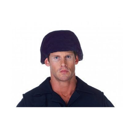 Black Fabric Covered Plastic SWAT Helmet Hat