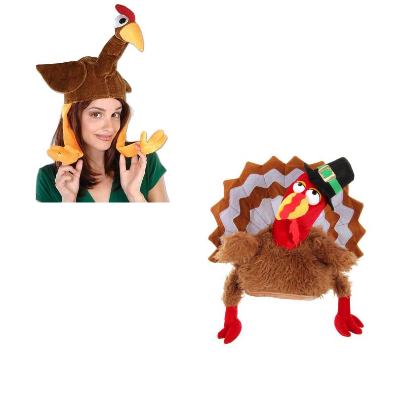 Buy Plush Turkey Gobbler Hat Thanksgiving Accessory - Cappel's