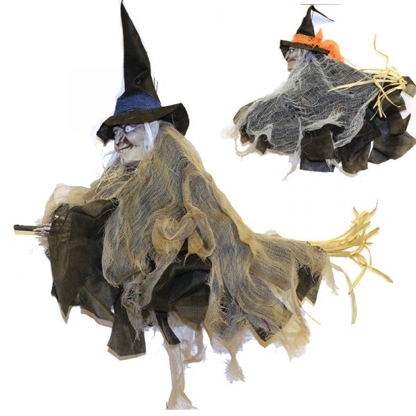 Hanging Fabric Witch on Broom