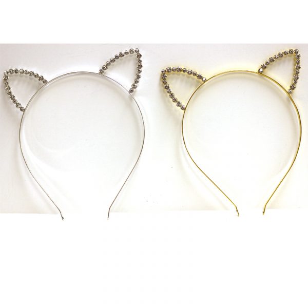 Costume Rhinestone Metal Cat Ears Headband