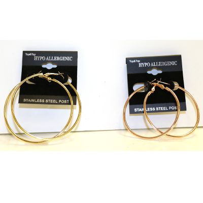 Costume Round Metal Loop Earrings