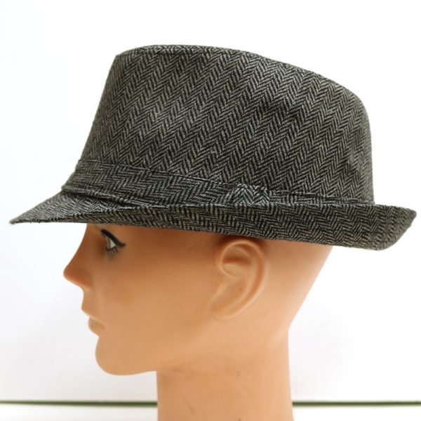 Mini Striped Fabric Fedora Hat