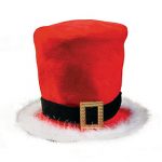 Santa Fabric Top Hat Buckle Marabou Trim