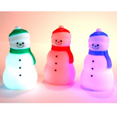 3 Inch Battery-Operated Color-Change Snowman Decoration
