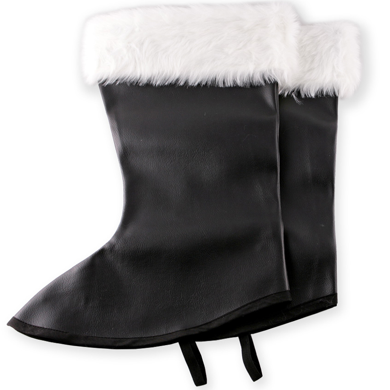 Buy Santa Boot Tops Black w White Fur Trim - Cappel's