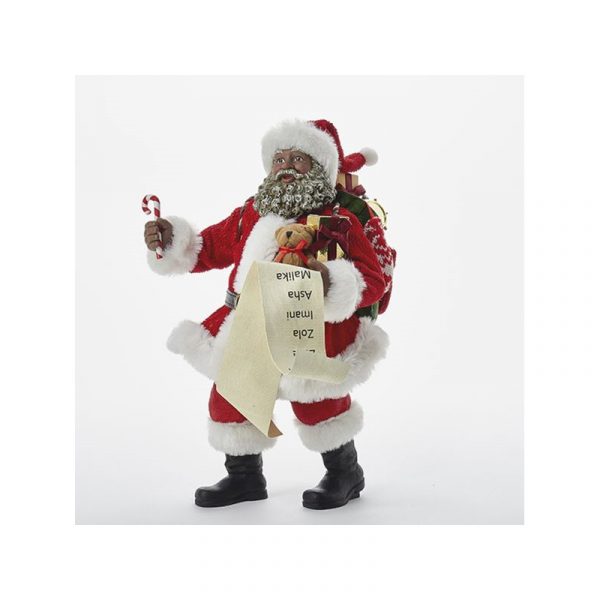 10" Fabriche Classic Black Santa Claus