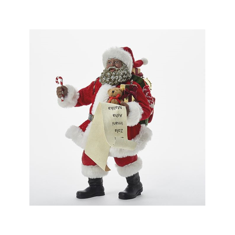 10" Fabriche Classic Black Santa Claus