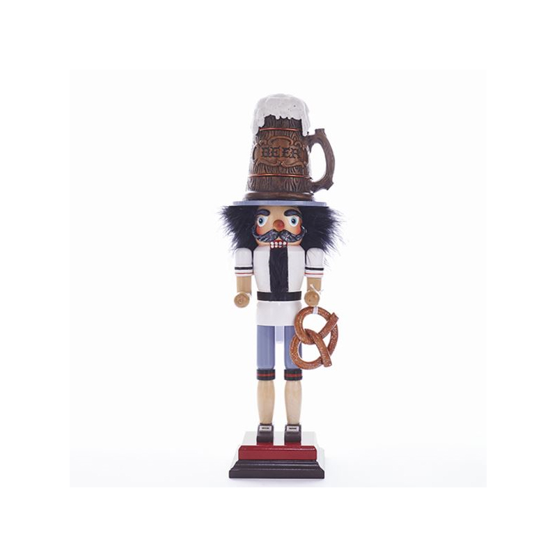 18 Inch Beer Man with Pretzel Wooden Hollywood Nutcracker