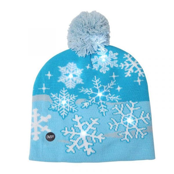 Light-up Knit Fabric Snowflake hat