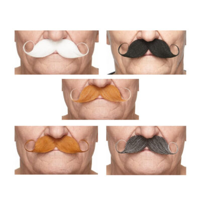 Costume Curled Hair Handlebar Mustache Assorted Colors