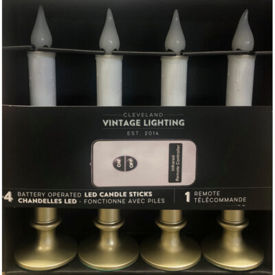 4 Piece 9 Inch Battery Operated Candle Set w Remote