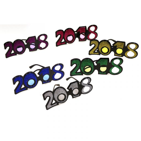New Year's Eve or Graduation 2018 Glittered Eyeglasses