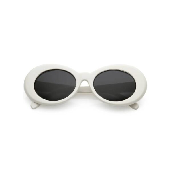 Mod Oval Plastic Frame Sunglasses black lens
