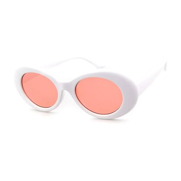 Mod Oval Plastic Frame Sunglasses pink lens