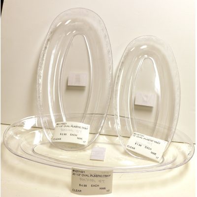 Oval Clear Plastic Serving Tray - Platter