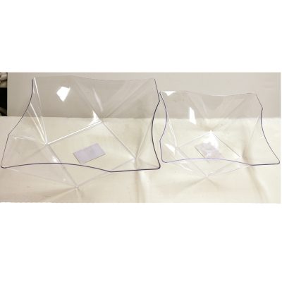 Twisted Square Clear Serving Bowls