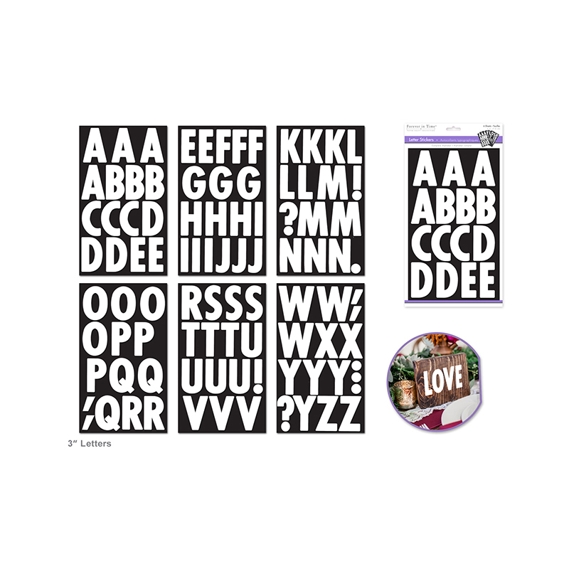 Homeford Big Font Alphabet Letter Stickers, Caps, 3-Inch,  26-Count (Metallic Silver)