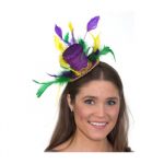 Mardi Gras Trimmed Small Top Hat Headband