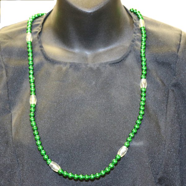 Green Saint Patrick's Day Multi-Function Light-up Round Bead Necklace