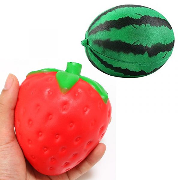 4 Inch Soft Squishy Strawberry Watermelon Keychain Charm