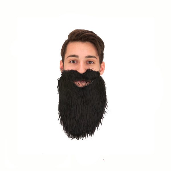 Black Plush Beard & Moustache