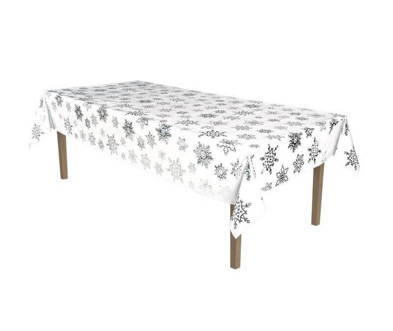 Metallic Snowflake Table Cover