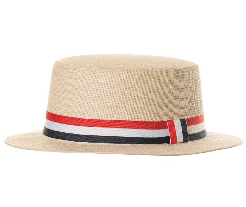 Woven Skimmer Type Hat Patriotic RWB Band